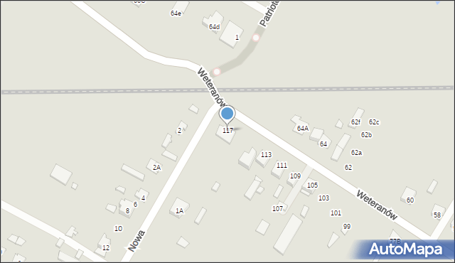 Radzymin, Weteranów, 117, mapa Radzymin