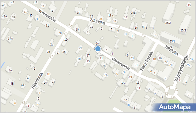 Radzymin, Weteranów, 13, mapa Radzymin