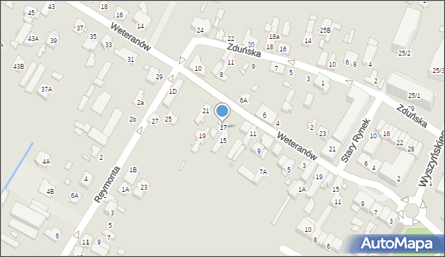 Radzymin, Weteranów, 17, mapa Radzymin