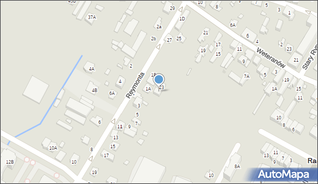 Radzymin, Weteranów, 23a, mapa Radzymin