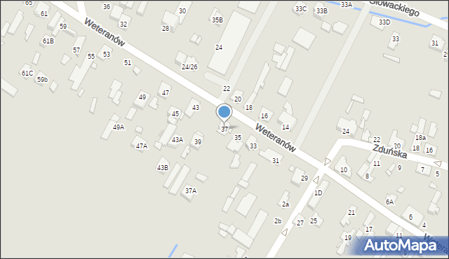 Radzymin, Weteranów, 37, mapa Radzymin