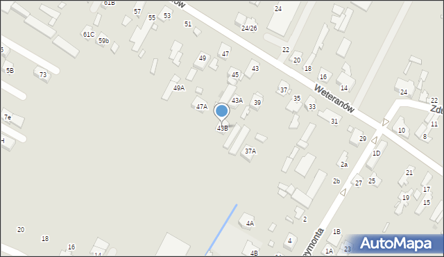 Radzymin, Weteranów, 43B, mapa Radzymin