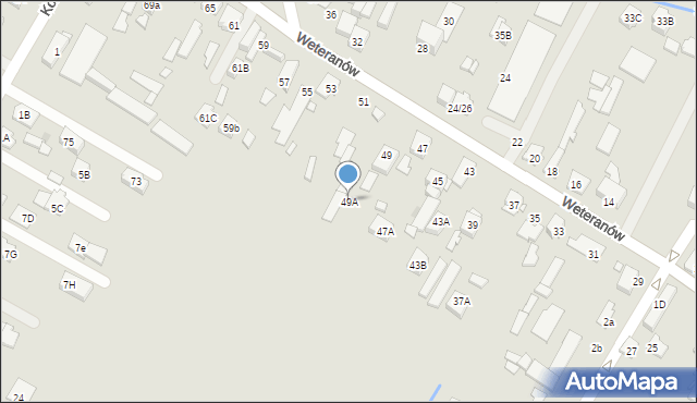 Radzymin, Weteranów, 49A, mapa Radzymin