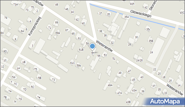 Radzymin, Weteranów, 57, mapa Radzymin