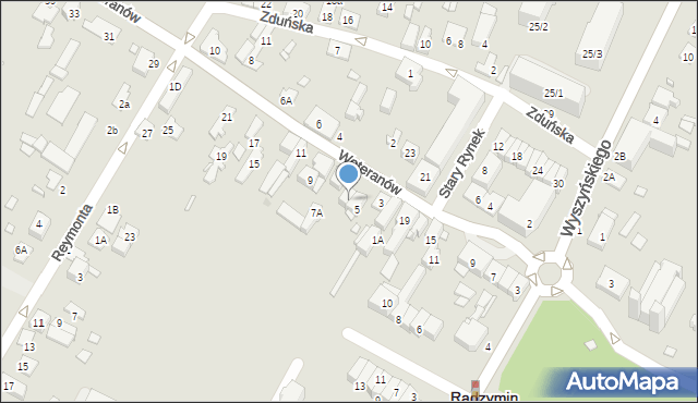 Radzymin, Weteranów, 5A, mapa Radzymin