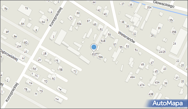 Radzymin, Weteranów, 61C, mapa Radzymin