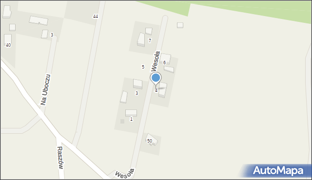 Raszów, Wesoła, 4, mapa Raszów