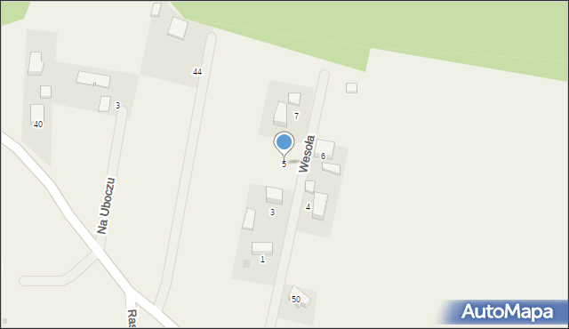 Raszów, Wesoła, 5, mapa Raszów