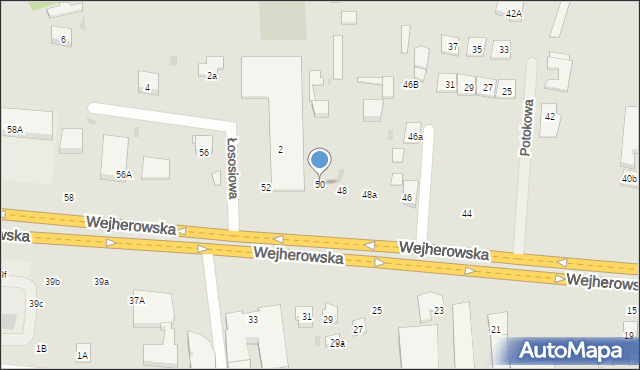 Reda, Wejherowska, 50, mapa Reda
