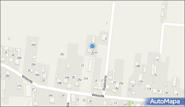 Rędziny, Wesoła, 21, mapa Rędziny