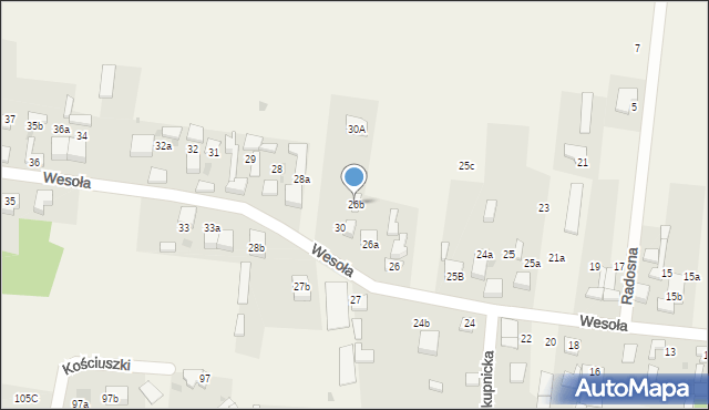 Rędziny, Wesoła, 26b, mapa Rędziny