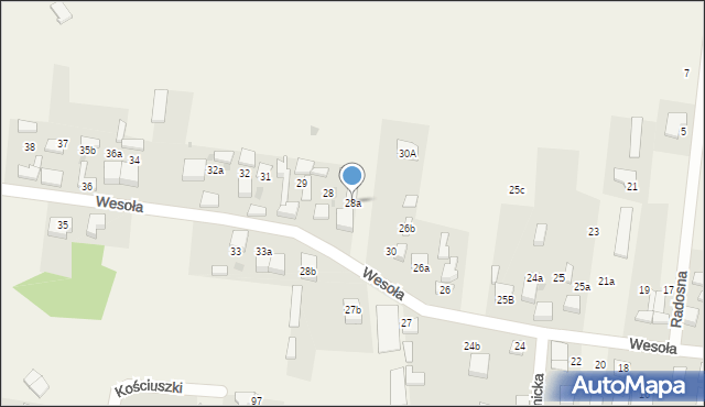 Rędziny, Wesoła, 28a, mapa Rędziny