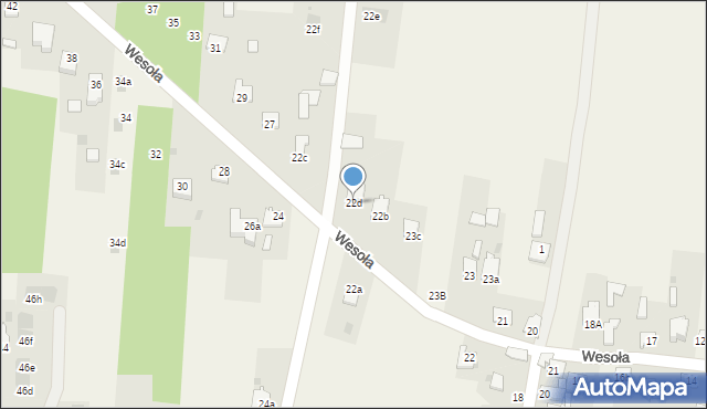 Rogów, Wesoła, 22d, mapa Rogów