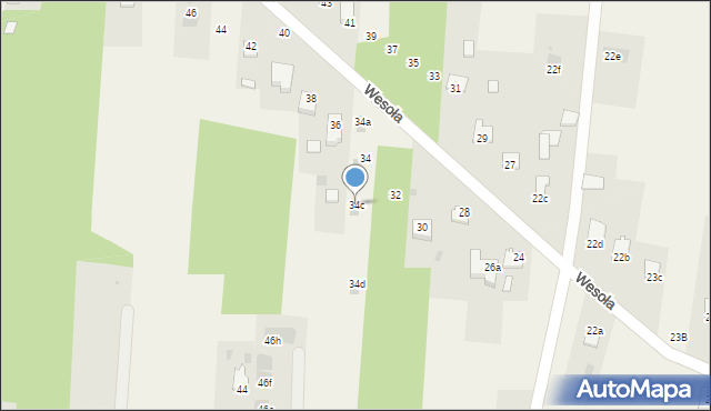 Rogów, Wesoła, 34c, mapa Rogów