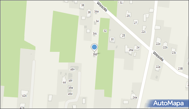 Rogów, Wesoła, 34d, mapa Rogów