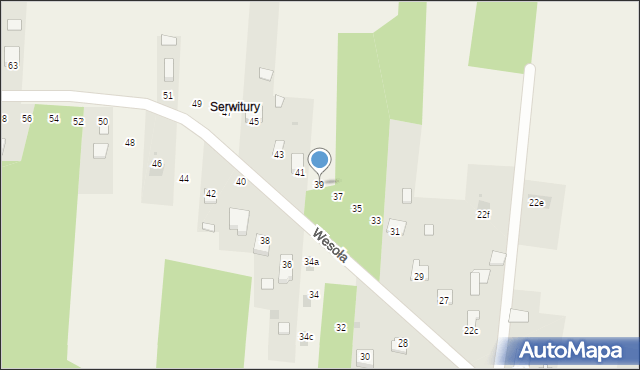 Rogów, Wesoła, 39, mapa Rogów