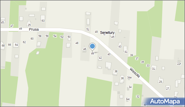 Rogów, Wesoła, 44, mapa Rogów