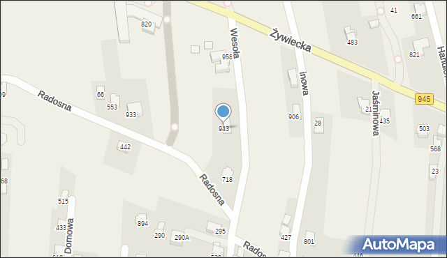 Rybarzowice, Wesoła, 943, mapa Rybarzowice