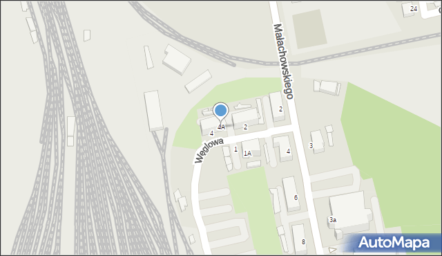 Rybnik, Węglowa, 4A, mapa Rybnika