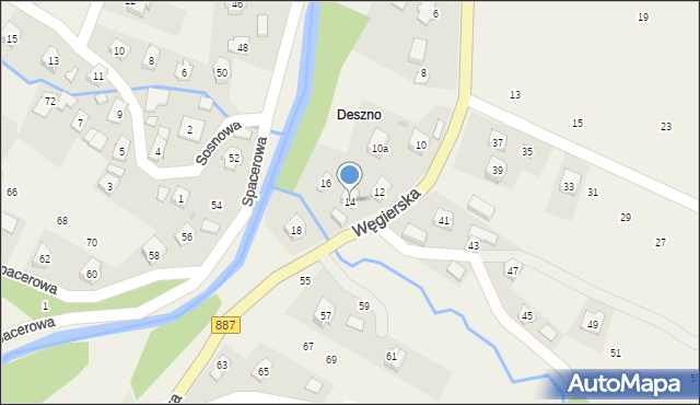 Rymanów-Zdrój, Węgierska, 14, mapa Rymanów-Zdrój