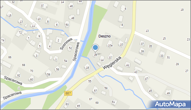 Rymanów-Zdrój, Węgierska, 16, mapa Rymanów-Zdrój