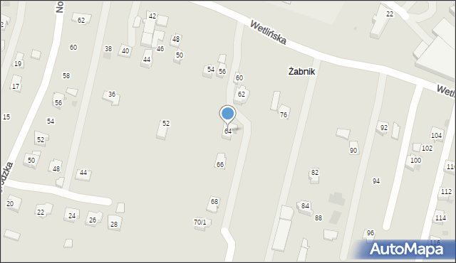 Rzeszów, Wetlińska, 64, mapa Rzeszów