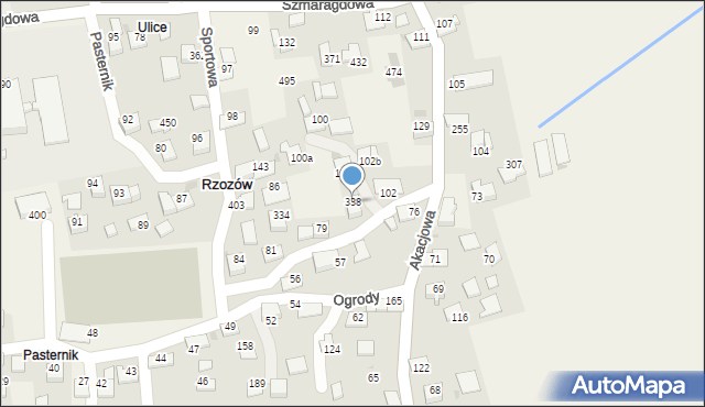 Rzozów, Wesoła, 16, mapa Rzozów