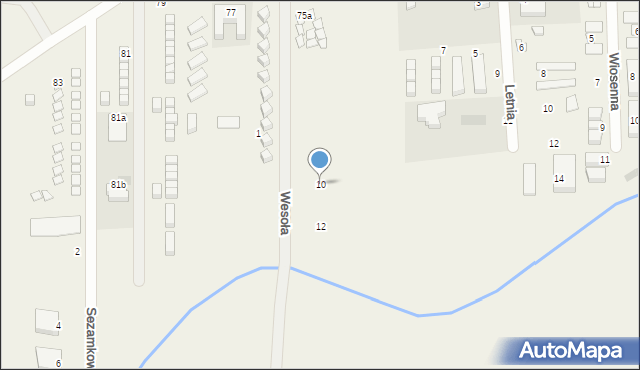 Sarbinowo, Wesoła, 10, mapa Sarbinowo