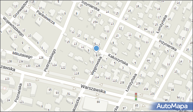Siedlce, Węgrowska, 5, mapa Siedlce