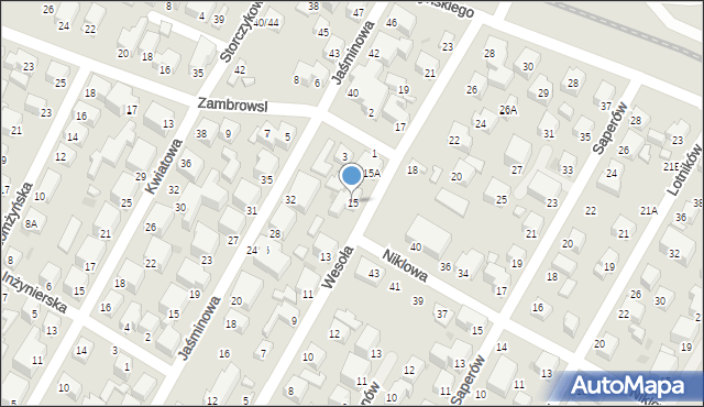 Siedlce, Wesoła, 15, mapa Siedlce
