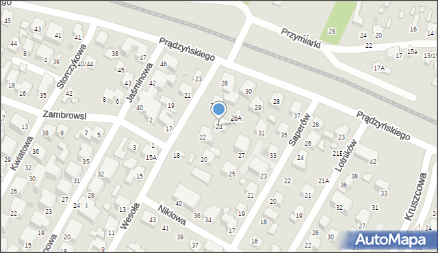 Siedlce, Wesoła, 24, mapa Siedlce