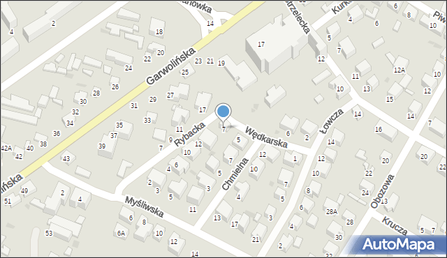 Siedlce, Wędkarska, 7, mapa Siedlce