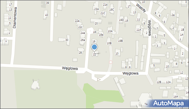 Siemianowice Śląskie, Węglowa, 12, mapa Siemianowice Śląskie