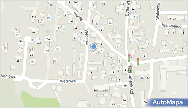 Siemianowice Śląskie, Węglowa, 3, mapa Siemianowice Śląskie