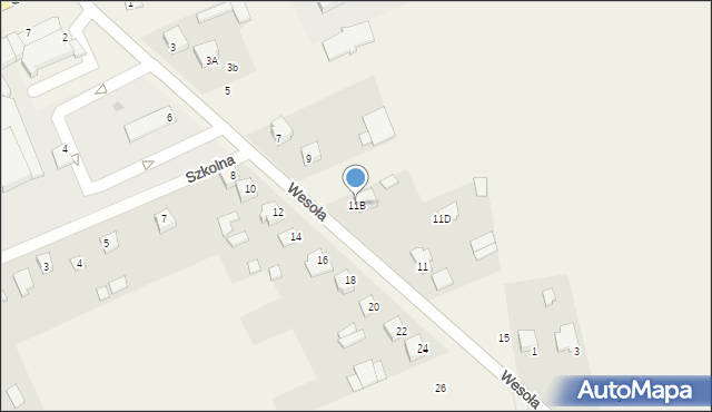 Skórzec, Wesoła, 11B, mapa Skórzec