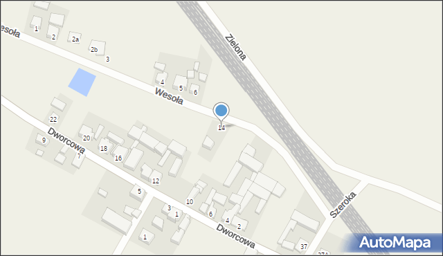 Słupia pod Kępnem, Wesoła, 14, mapa Słupia pod Kępnem