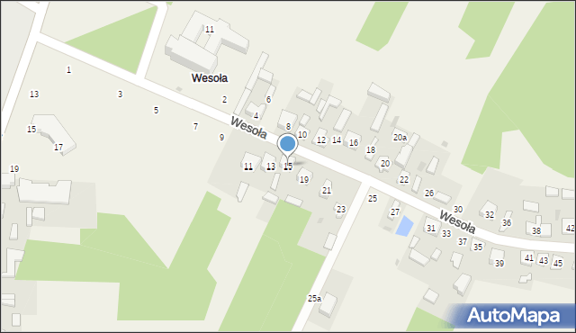 Smardzewice, Wesoła, 15, mapa Smardzewice