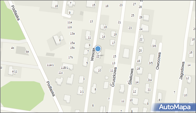 Sobolewo, Wesoła, 12, mapa Sobolewo