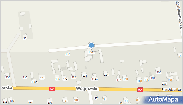 Sokołów Podlaski, Węgrowska, 116a, mapa Sokołów Podlaski