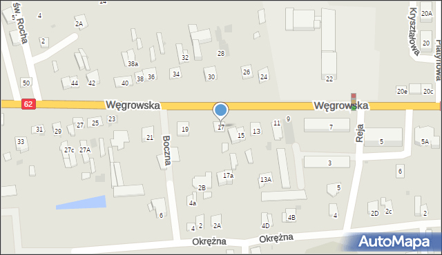 Sokołów Podlaski, Węgrowska, 17, mapa Sokołów Podlaski