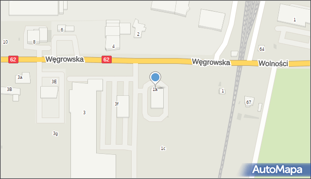 Sokołów Podlaski, Węgrowska, 1a, mapa Sokołów Podlaski