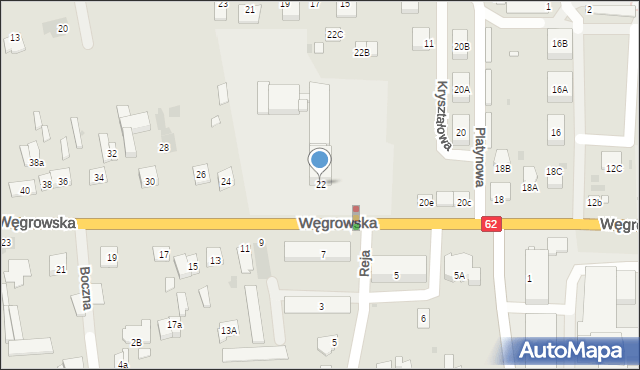 Sokołów Podlaski, Węgrowska, 22, mapa Sokołów Podlaski