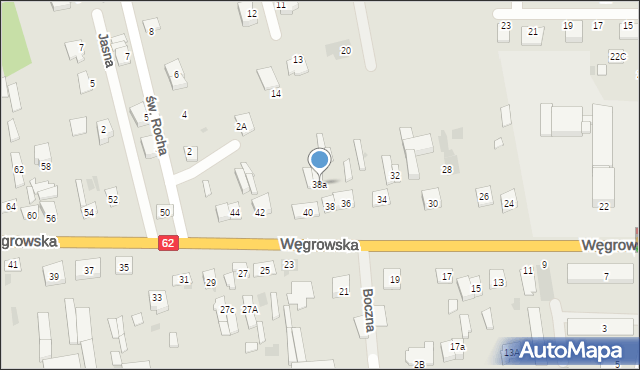 Sokołów Podlaski, Węgrowska, 38a, mapa Sokołów Podlaski