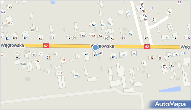 Sokołów Podlaski, Węgrowska, 43, mapa Sokołów Podlaski