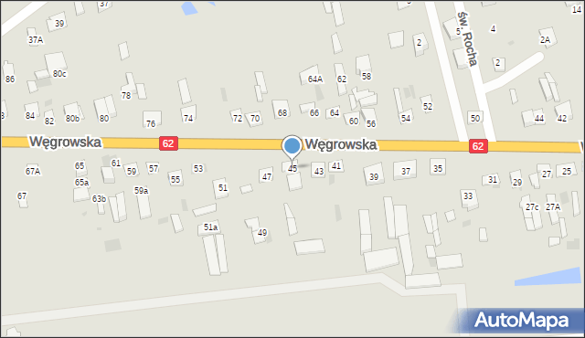 Sokołów Podlaski, Węgrowska, 45, mapa Sokołów Podlaski