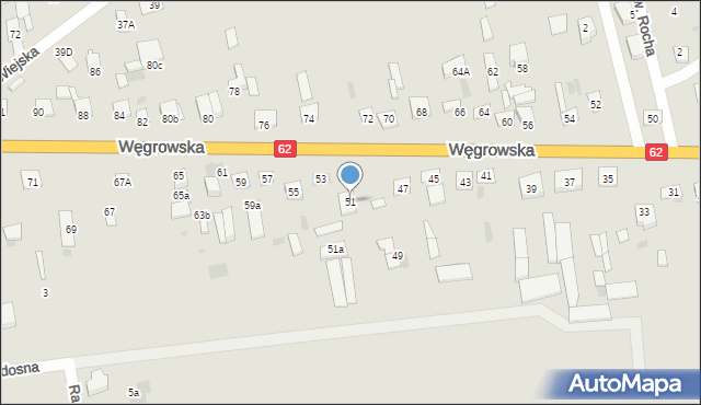 Sokołów Podlaski, Węgrowska, 51, mapa Sokołów Podlaski