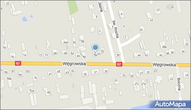 Sokołów Podlaski, Węgrowska, 54, mapa Sokołów Podlaski