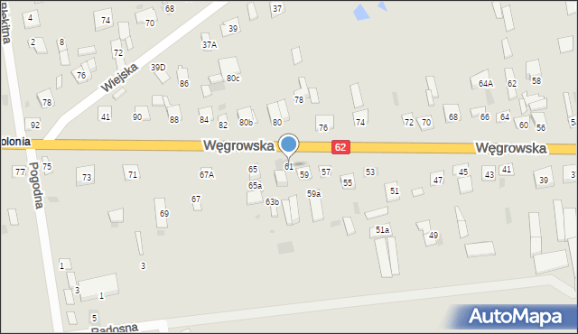 Sokołów Podlaski, Węgrowska, 61, mapa Sokołów Podlaski