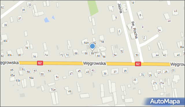 Sokołów Podlaski, Węgrowska, 64, mapa Sokołów Podlaski