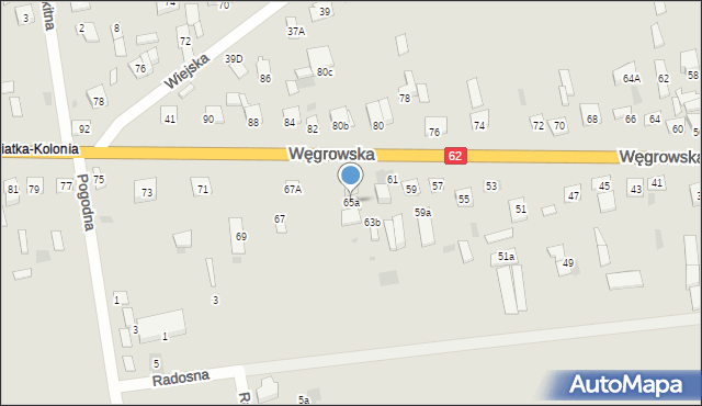 Sokołów Podlaski, Węgrowska, 65a, mapa Sokołów Podlaski